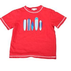Janie And Jack Surfboard Days Red Short Sleeve Top Size 3